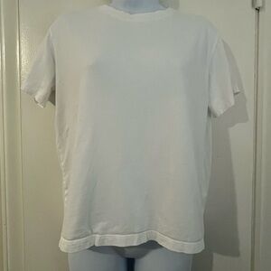 H&M womens cropped tee t shirt white small cotton basic lounge cotton fun